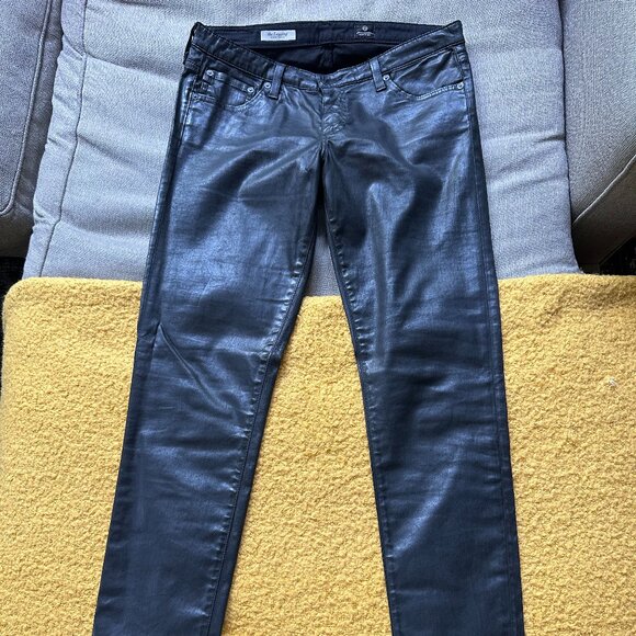 Ag Adriano Goldschmied - Black Coated Super Skinny Legging Jeans - Size 31 - Picture 1 of 7